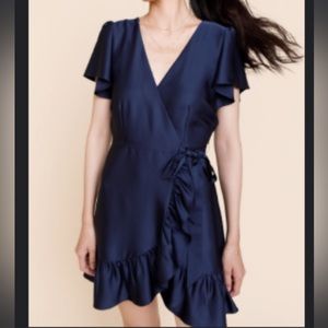 Heather Satin Wrap Mini Dress
